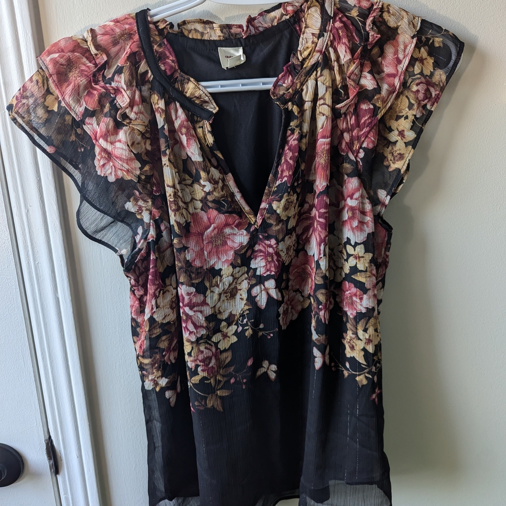 Autres Filles Chic Floral Ruffle Sleeve Blouse
